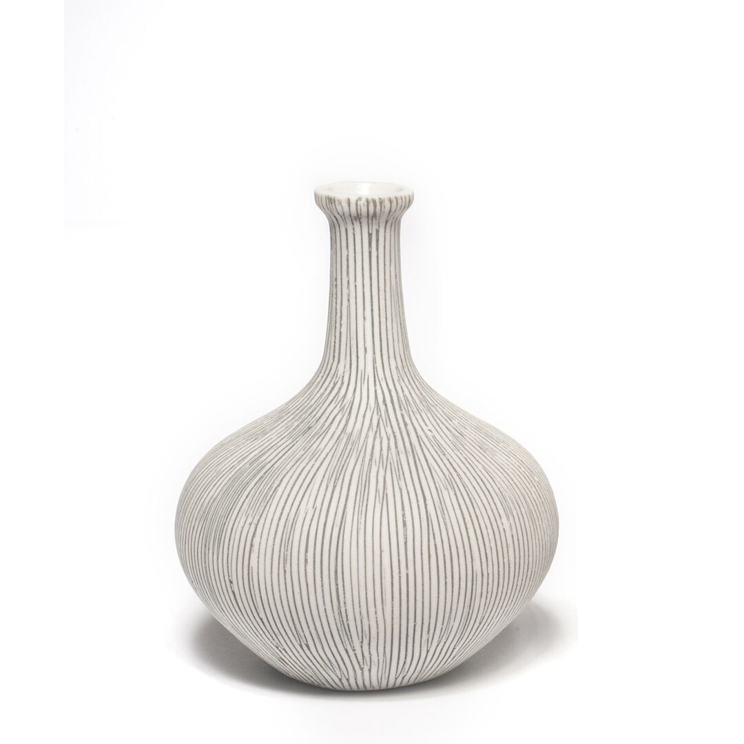 Grey Striped Lindform Athens Vase