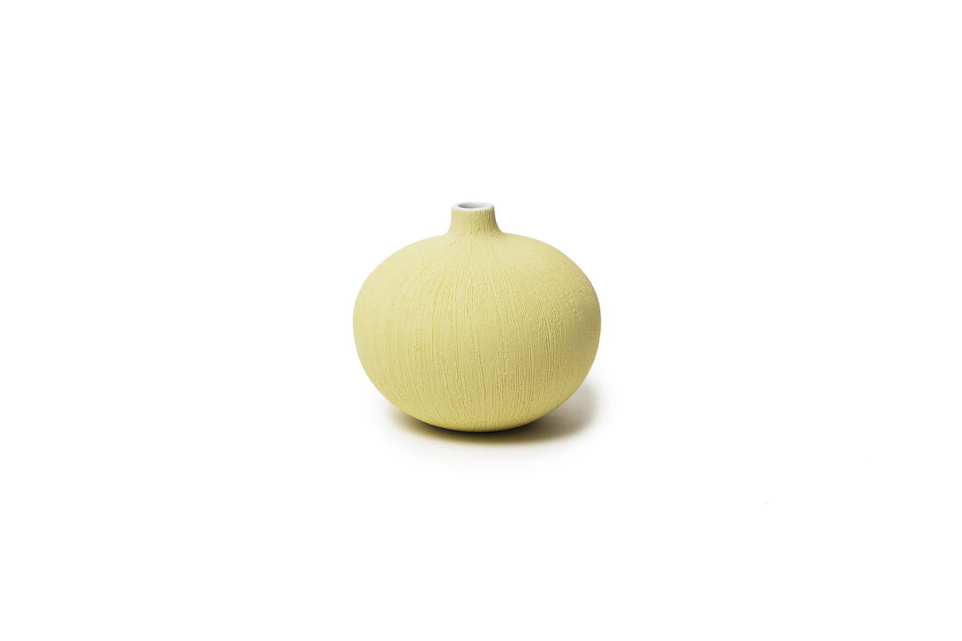 Yellow Lindform Orb Vase