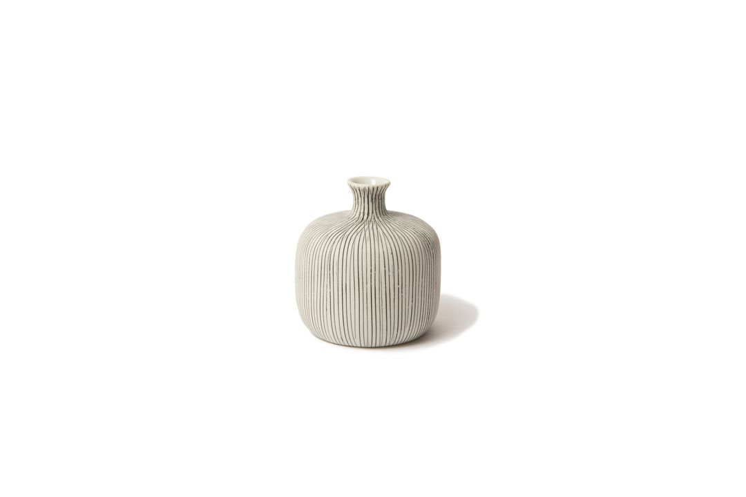 Grey Striped Lindform Vase