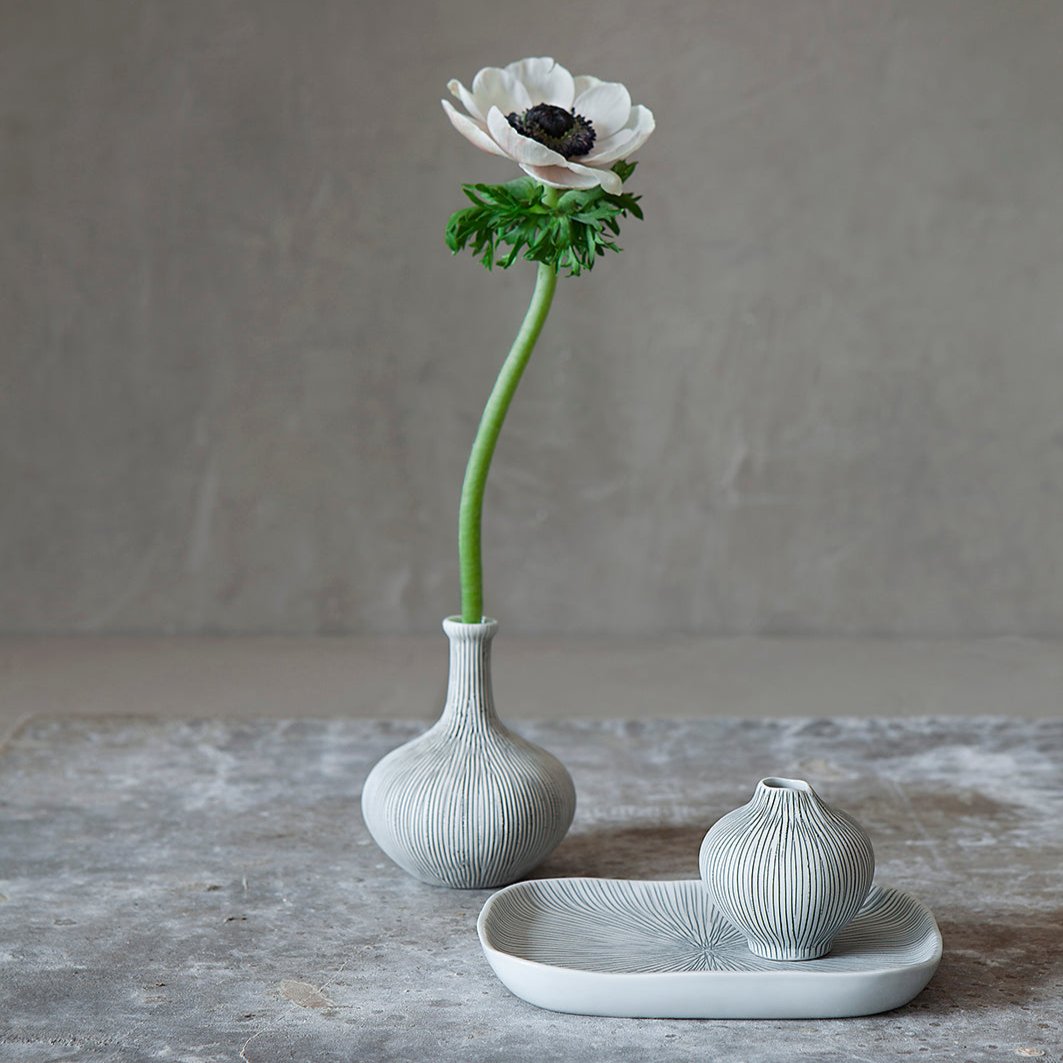 Grey Striped Lindform Athens Vase
