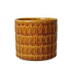 Textured Mustard Ceramic Plant Pot