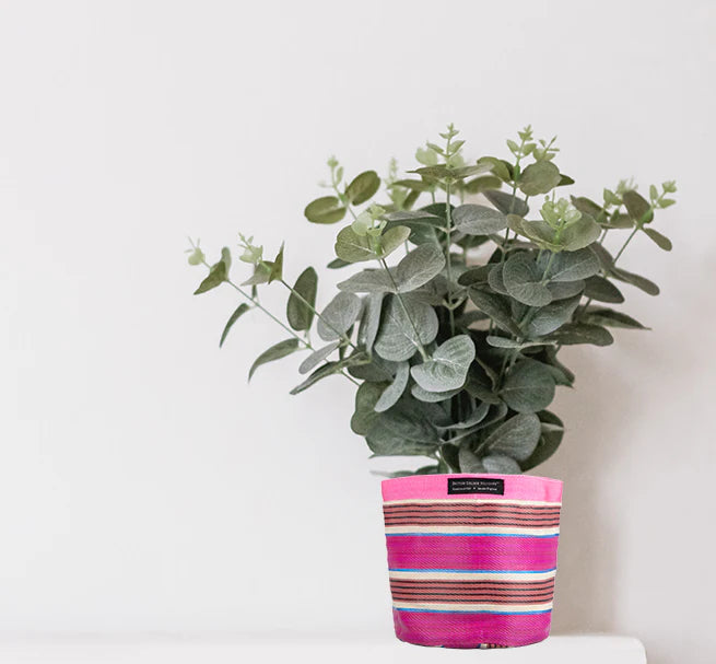 Eco Woven Pink Pot Cover
