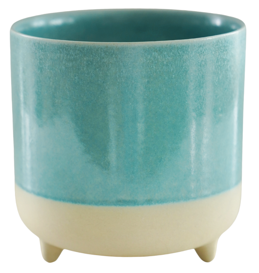 Blue Glazed Pot with Feet