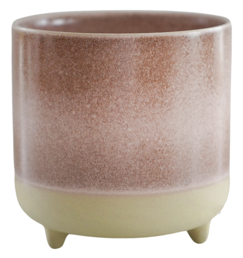 Pink Glazed Pot with Feet