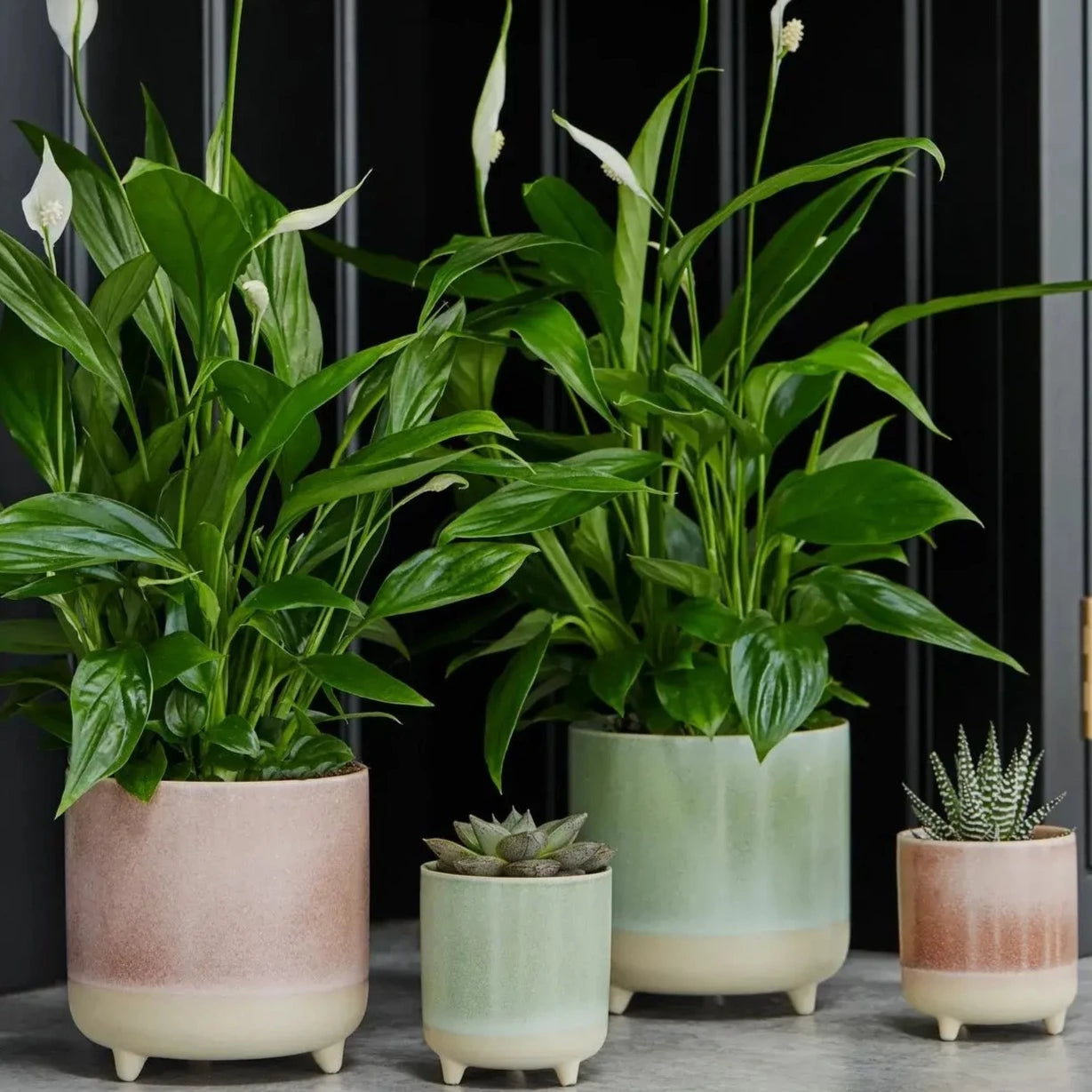 Mint Glazed Pot with Feet