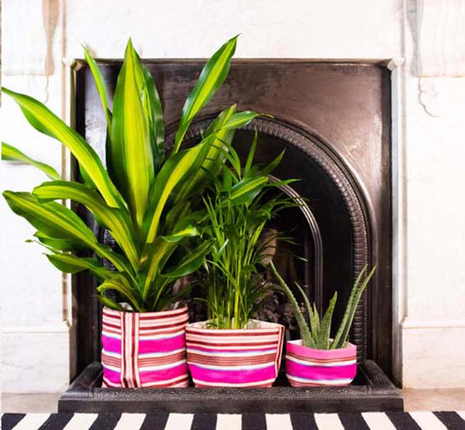 Eco Woven Pink Pot Cover