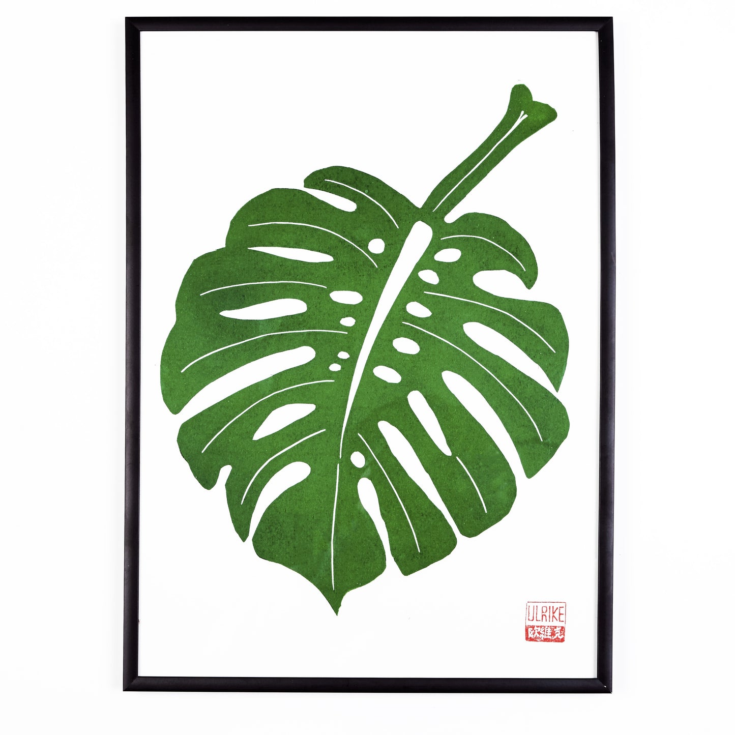 Monstera Lino Print A3