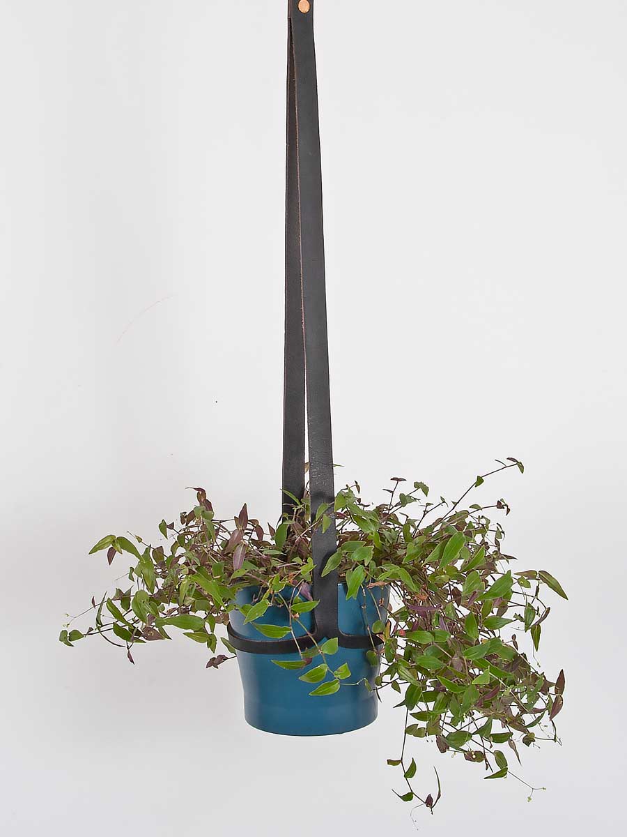 Leather plant hanger