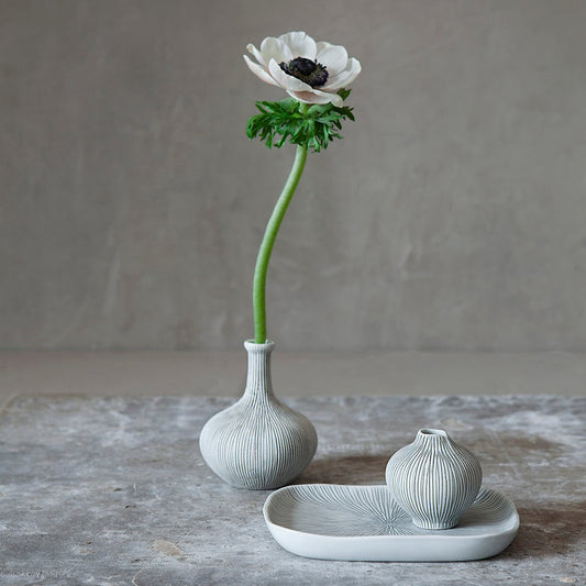 Grey Striped Lindform Athens Vase