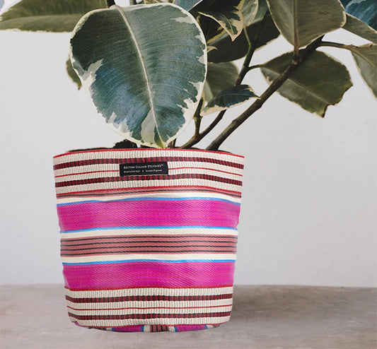Eco Woven Pink Pot Cover