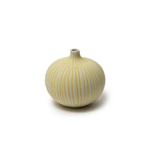 Striped Yellow Lindform Globe Vase