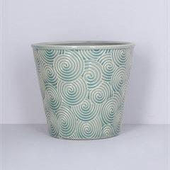 Blue Spiral Pot