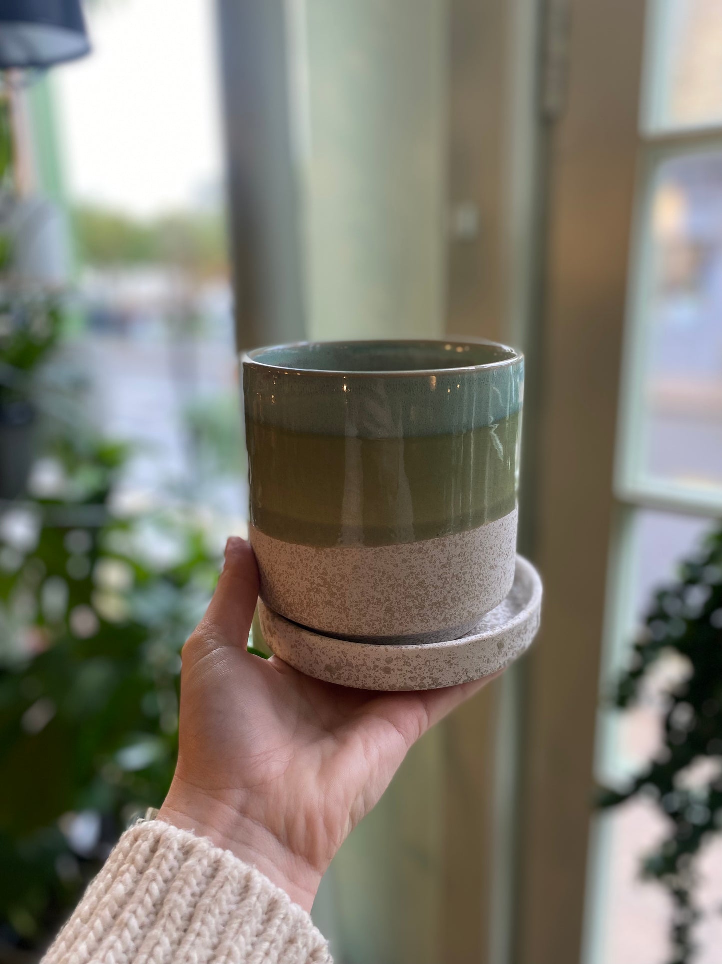 Ceramic Pot & Saucer Set
