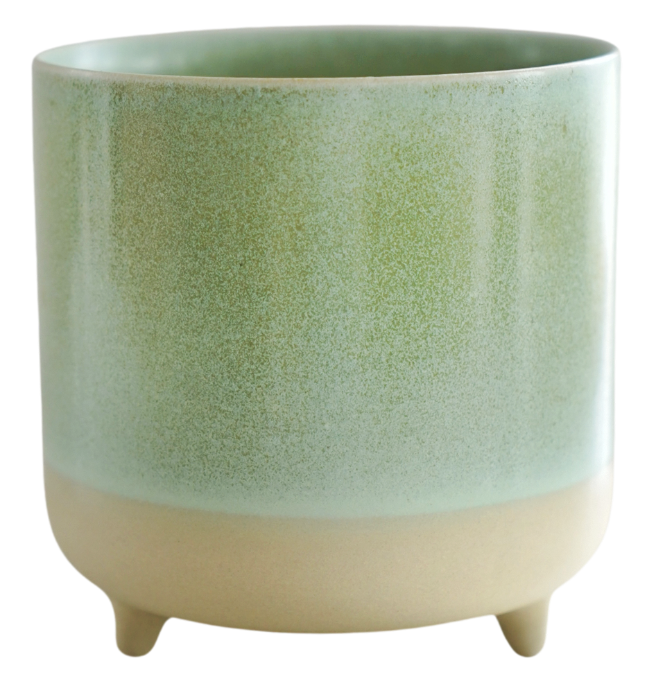 Mint Glazed Pot with Feet