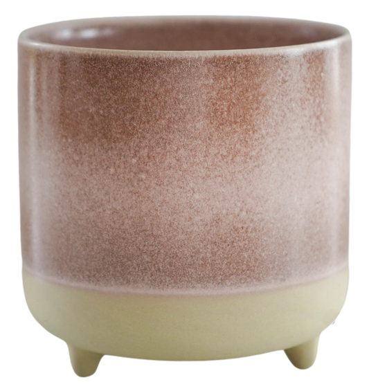 Pink Glazed Pot with Feet