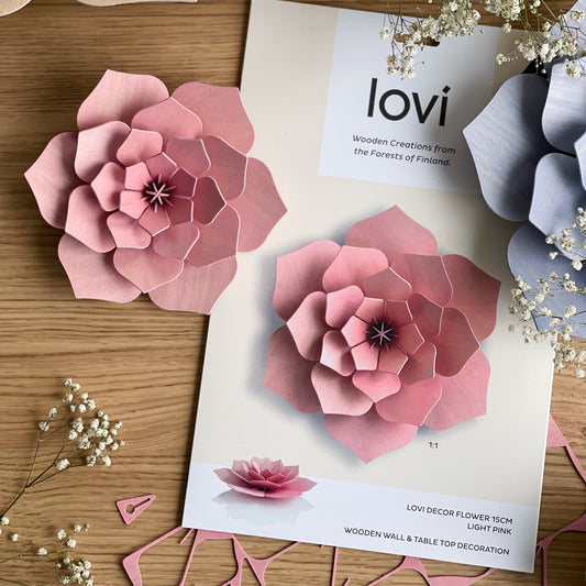 Birch Wood Wall Flower Pink