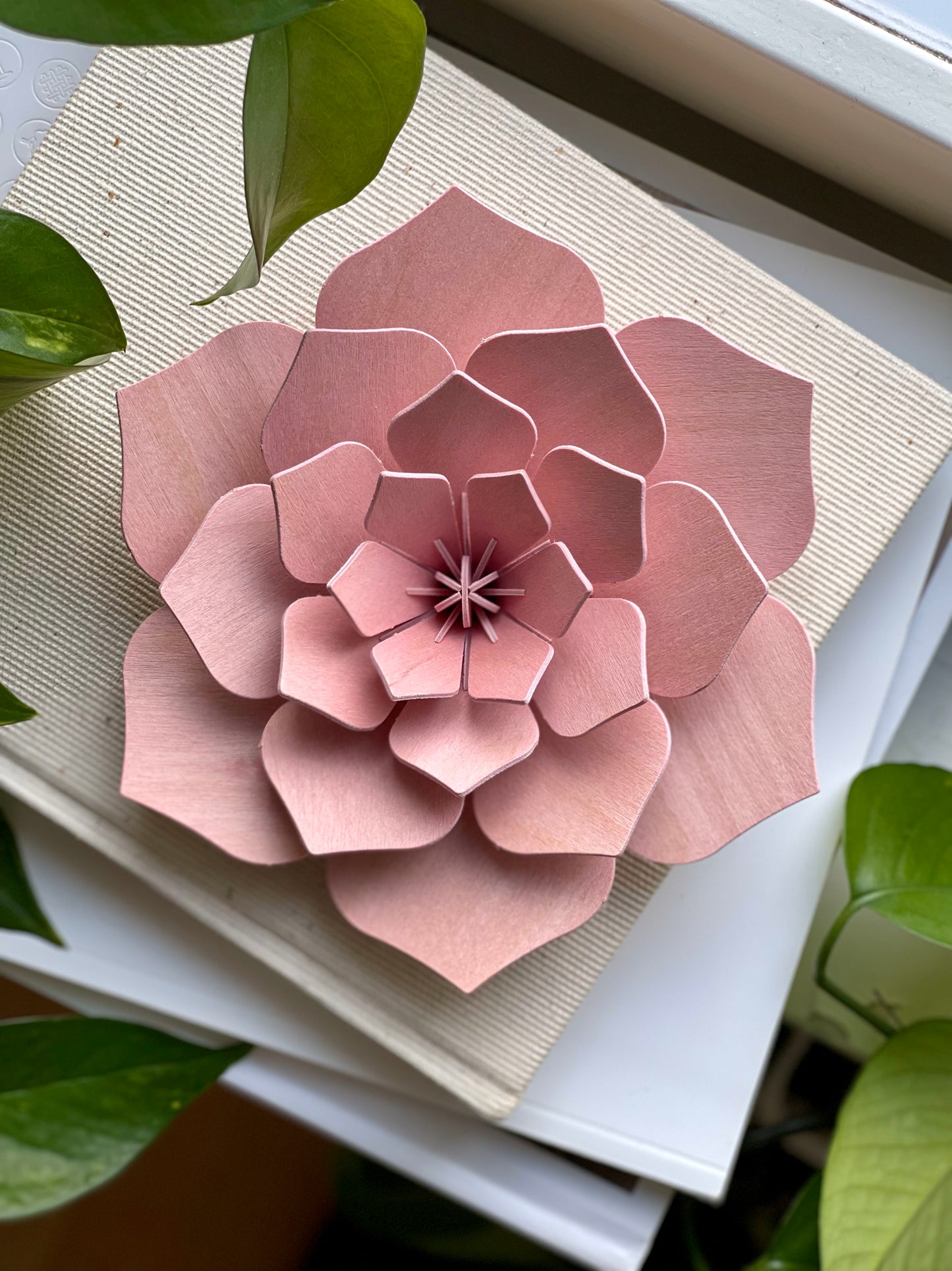 Birch Wood Wall Flower Pink