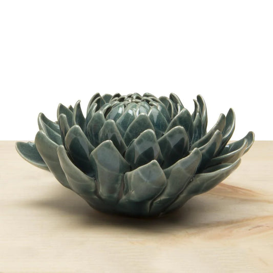 Teal Ceramic Dahlia