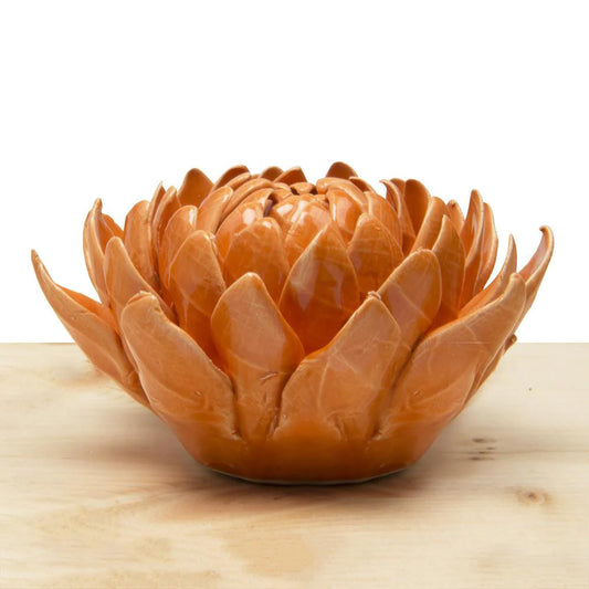 Orange Ceramic Wall Dahlia