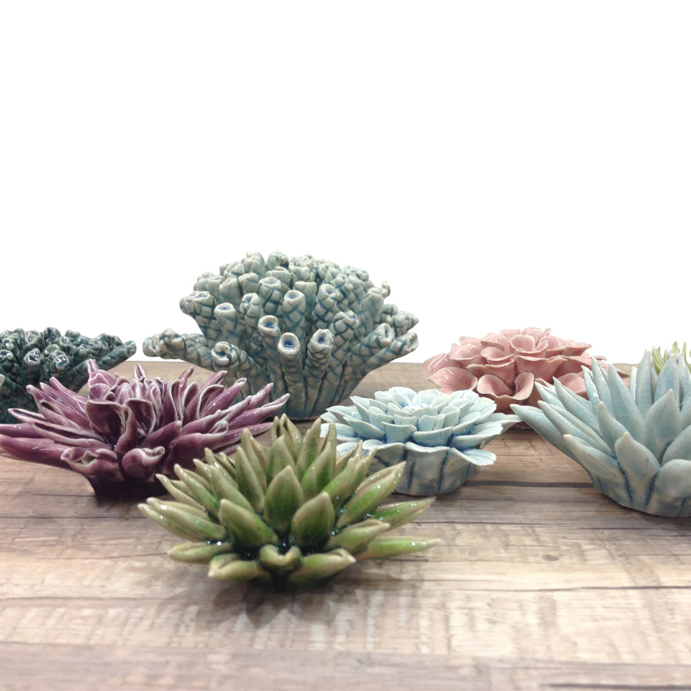 Blue Ceramic Wall Cacti