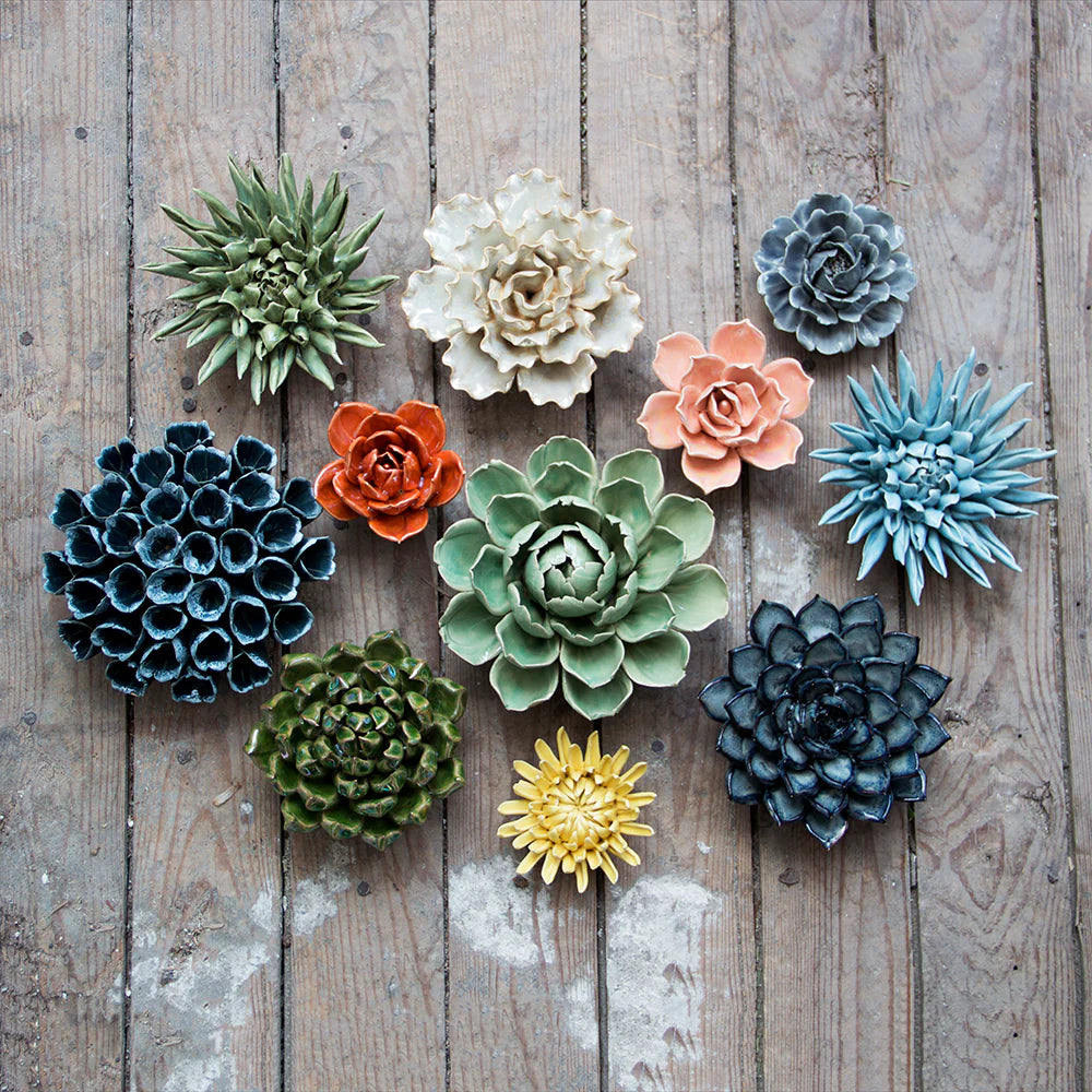 Orange Ceramic Wall Flower