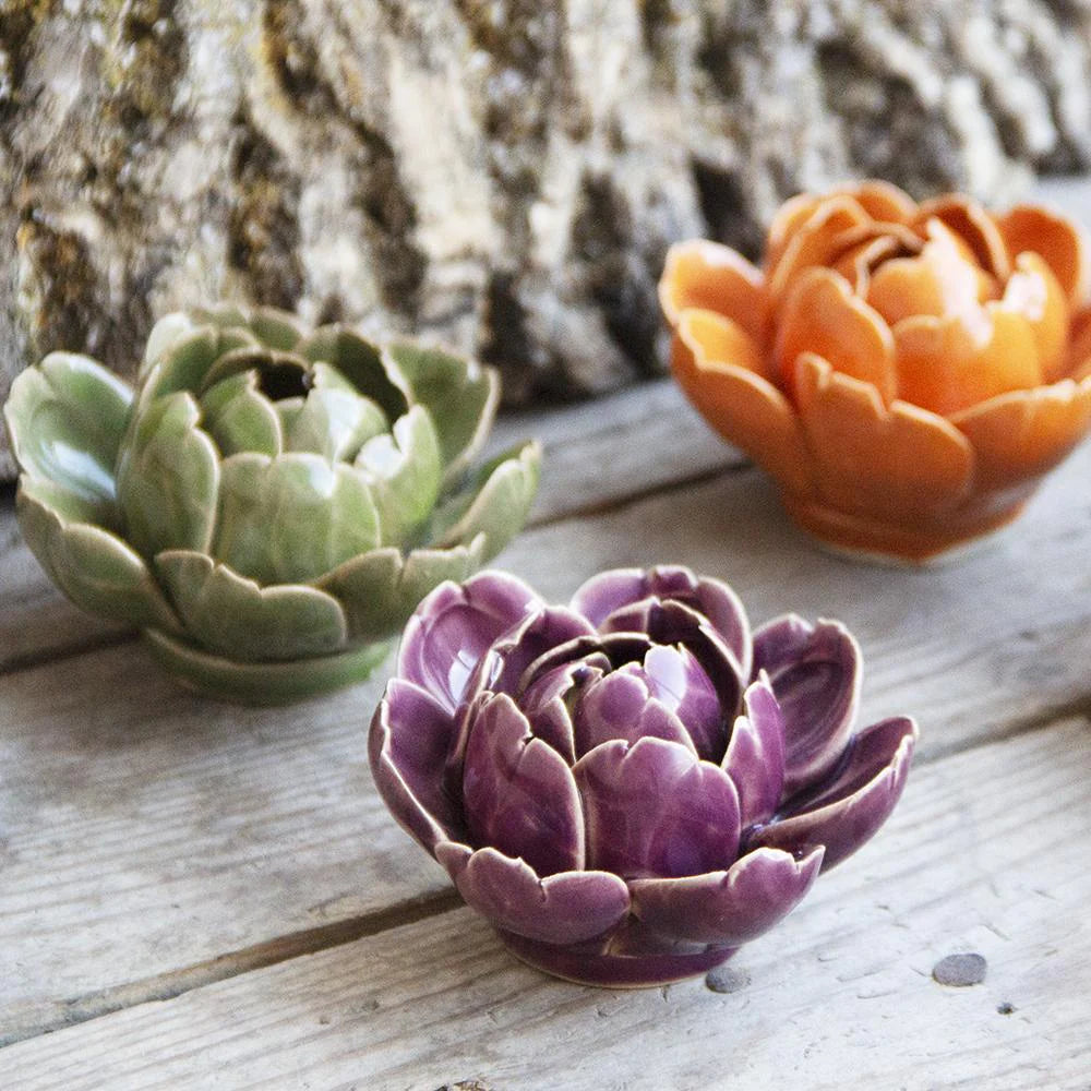 Purple Ceramic Wall Peony