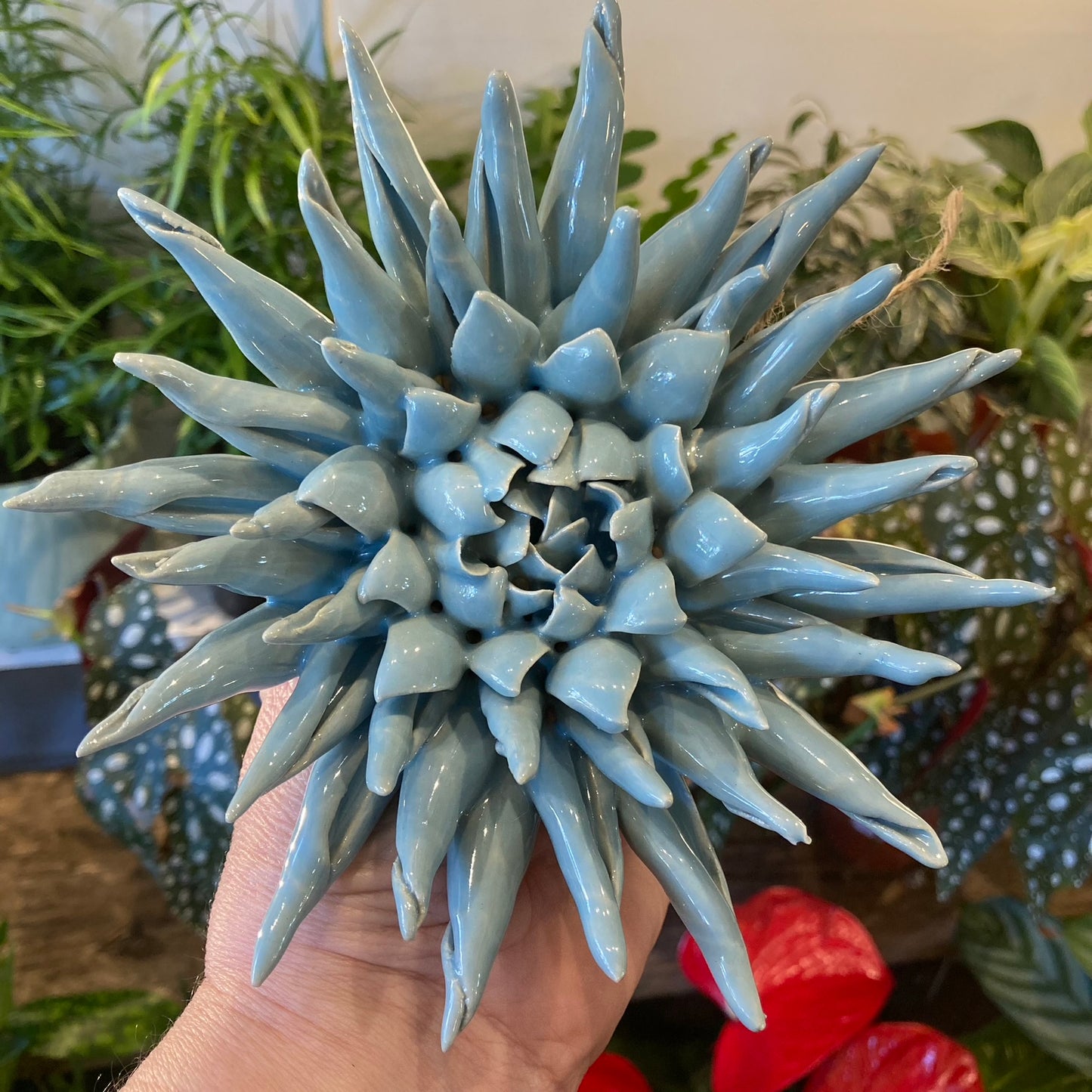 Blue Ceramic Wall Flower