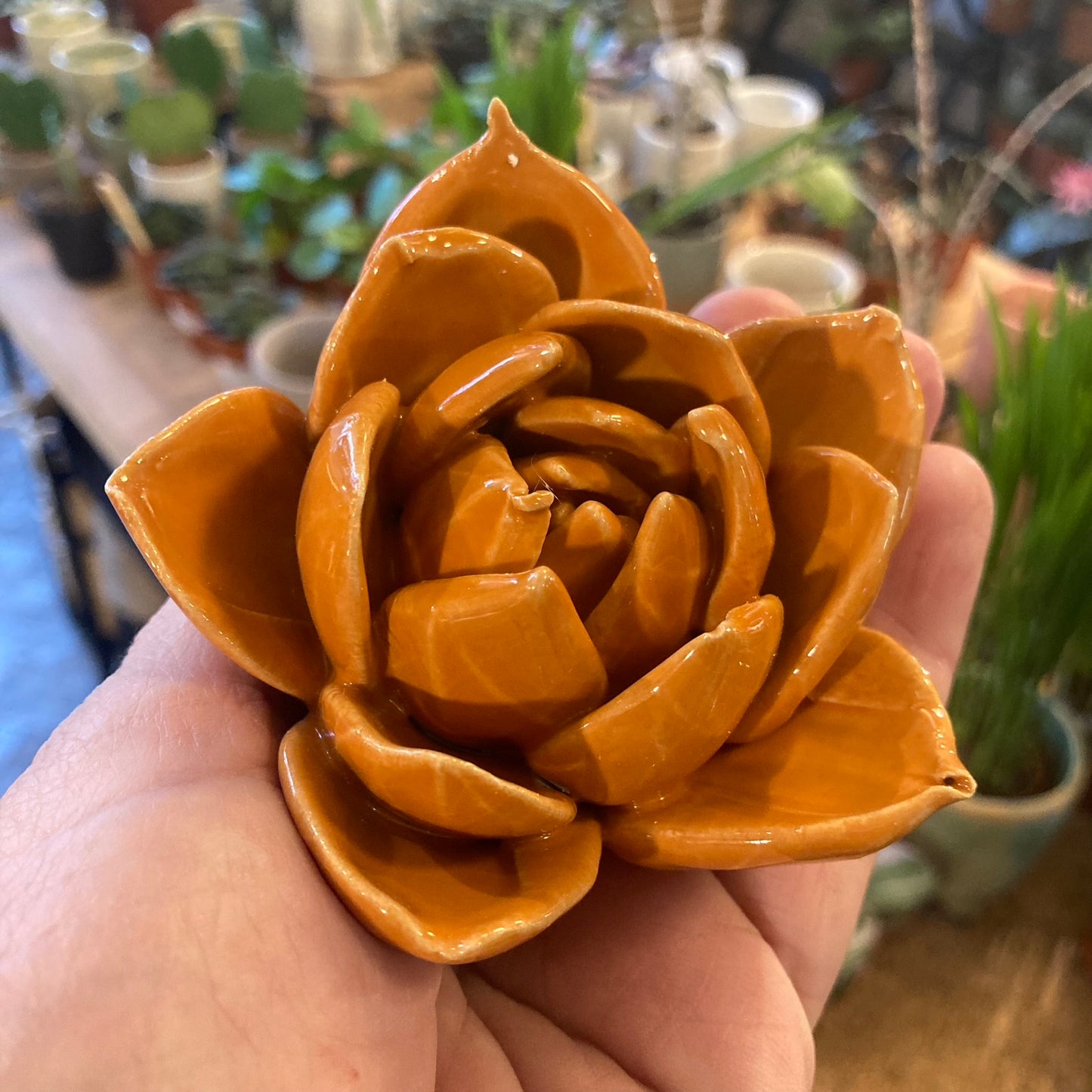 Orange Ceramic Wall Flower