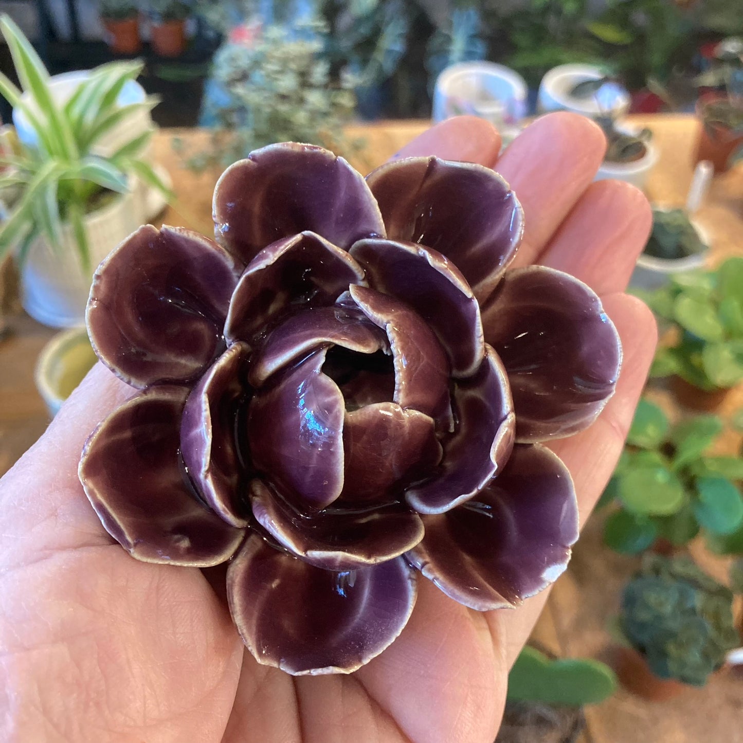 Purple Ceramic Wall Peony